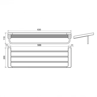 Ravak Håndklædestang 10 Degrees 63 cm Krom-2